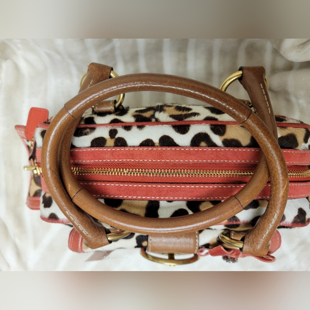 COACH LIMITED EDITION OCELOT PONY HAIR SATCHEL 8A34 - Picture 5 of 16